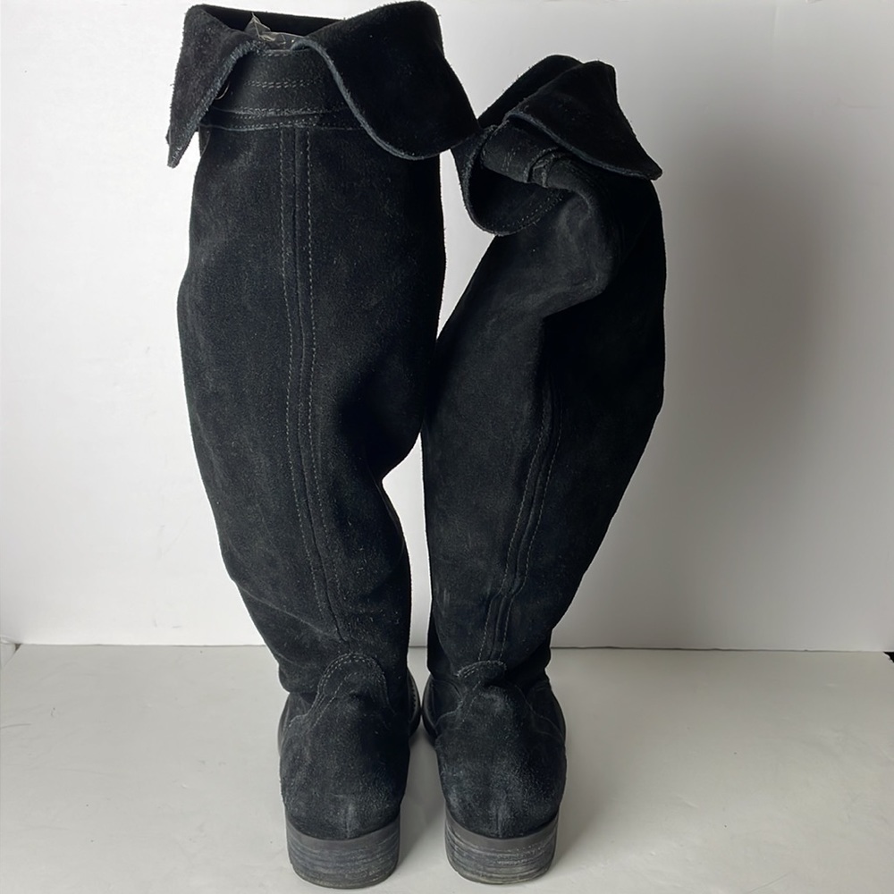 Franco Sarto Black Suede Over the Knee Boots - Picture 6 of 10